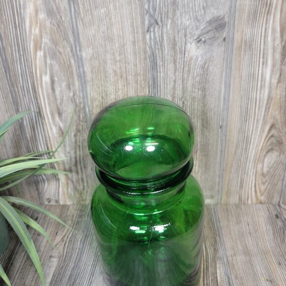 Vintage Green Bubble Glass Apothecary Jar - Picture 3 of 7